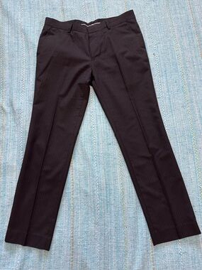 Topman Black Pinstripe Dress Pants